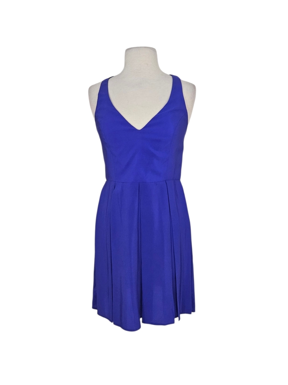 Amanda Uprichard Royal Blue-Purple Silk Pleated A-Line Cocktail Dress